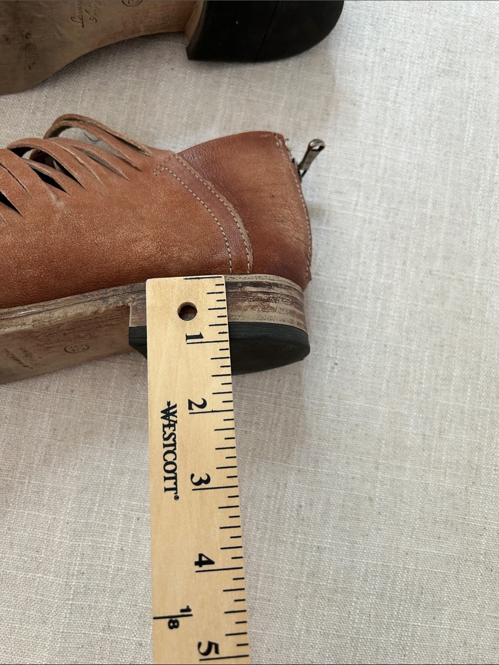 Free People Lost Valley Distressed Leather Cutout Ankle Boots Chestnut Brown - Picture 10 of 11